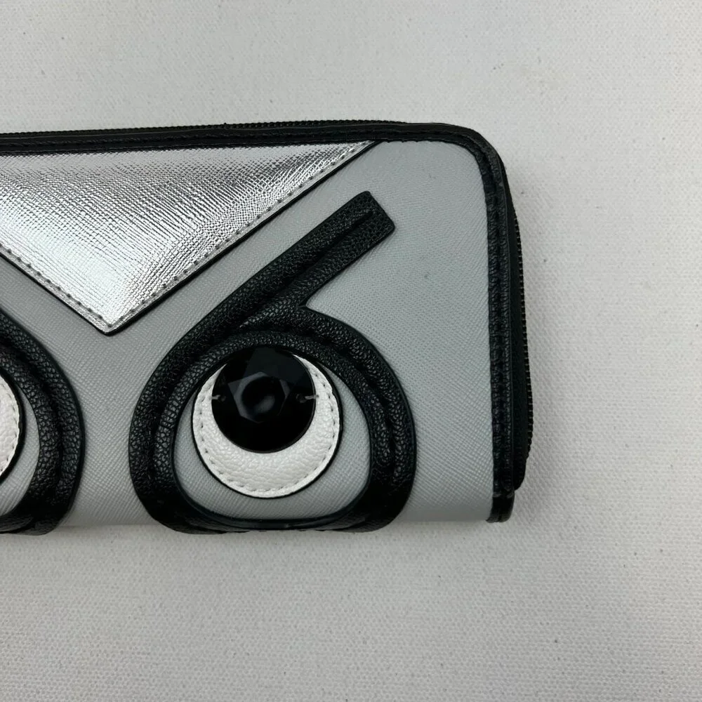 Nine West Organizer Wallet Silver/Black/White Zip